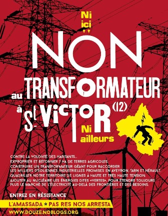 Grève du 5 décembre : Blocage du chantier du méga transformateur de RTE à Saint-Victor et Melvieu (Aveyron)