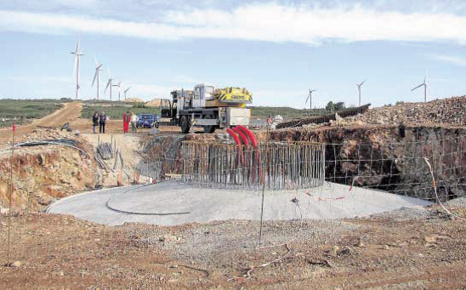 Le chantier sur le causse d'Aumelas en novembre 2008