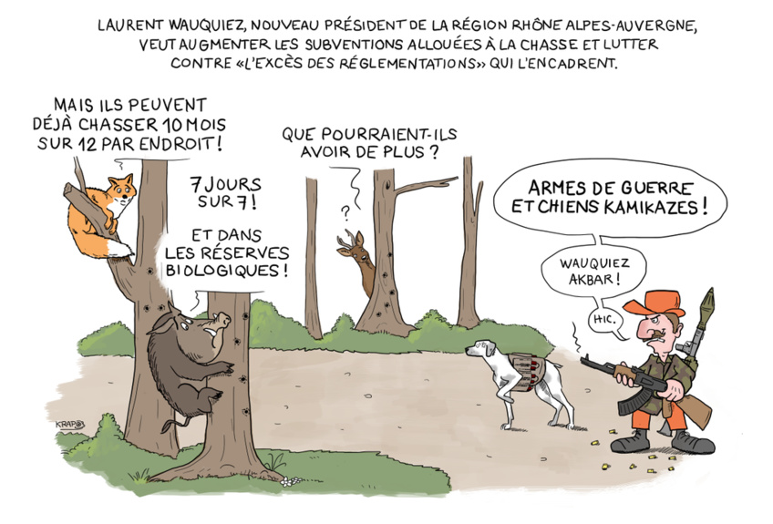 Laurent Wauquier, le nouveau président de la Région Rhône-Alpe Auvergne veut augmenter les subventions pour la chasse !